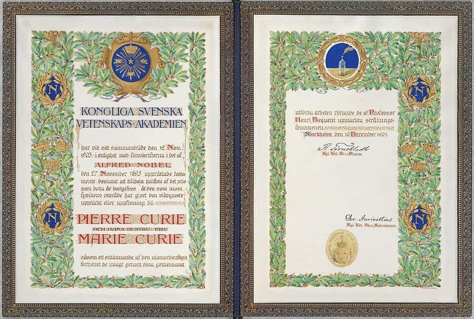 1903 Nobel Prize diploma