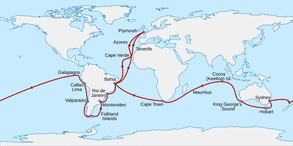 Charles Darwin: From the HMS Beagle to the Theory of Evolution 2 The round-the-world voyage of the Beagle, 1831–1836