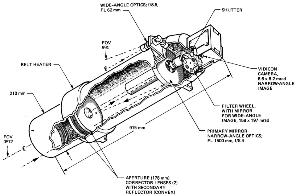 Cutaway view of one Mariner 10 television camera